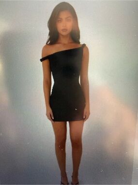 PEPPERMAYO Off-Shoulder Black Bodycon Mini Dress, NWTs